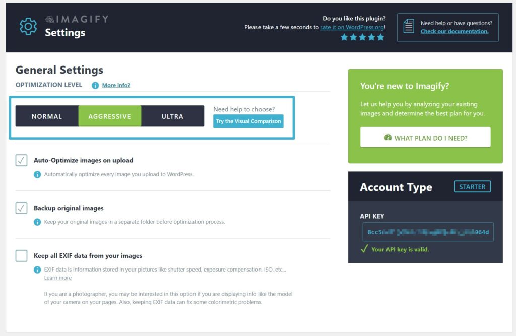 Choose the Aggressive lossy compression on Imagify