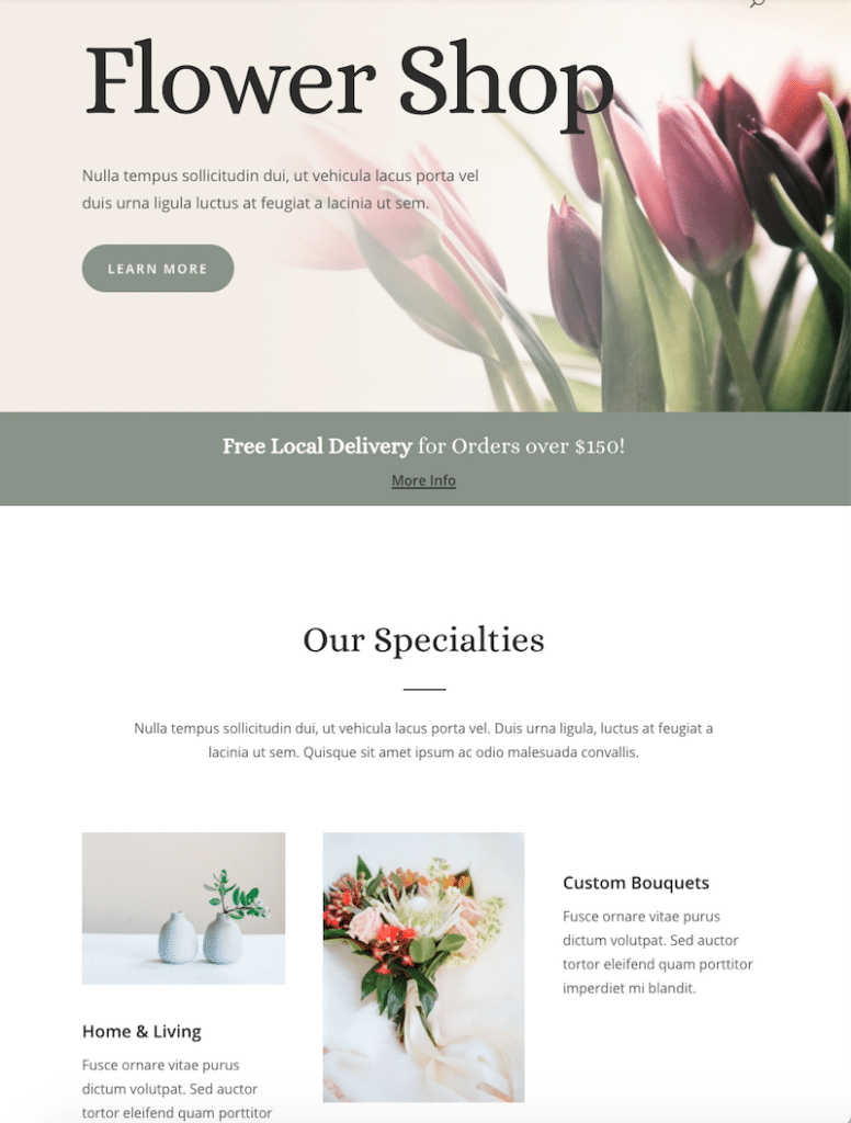 Extract of my website built with Divi (Total: 10 images)