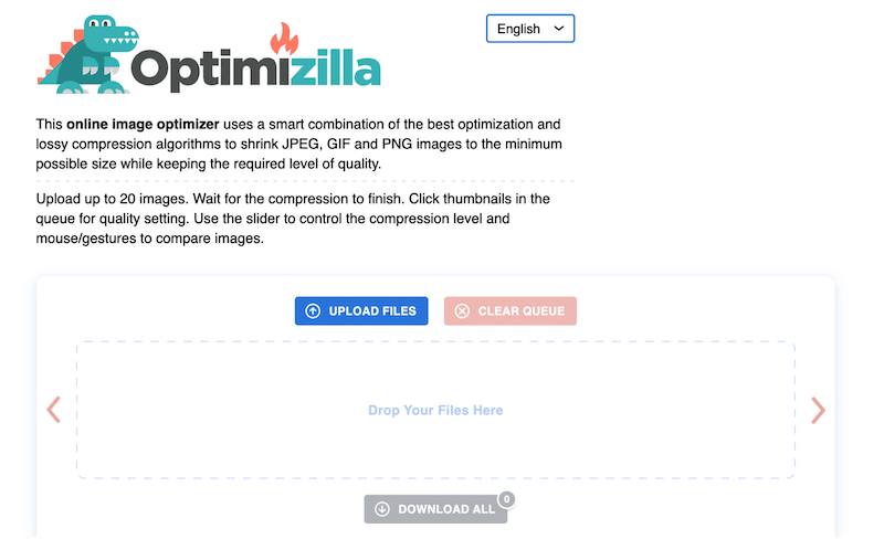 Online image compressor - Source: Optimizilla