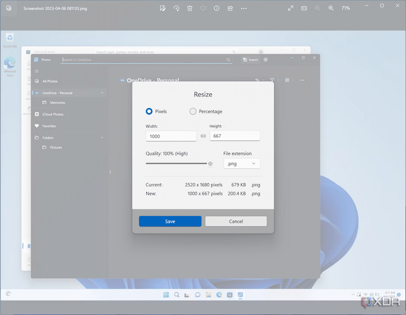 Resizing images on Windows - Source: XDA