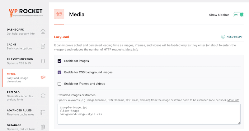 Media optimization with lazy loading- Source: WP Rocket