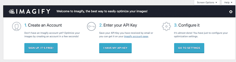 Imagify installation Wizard- Source: Imagify