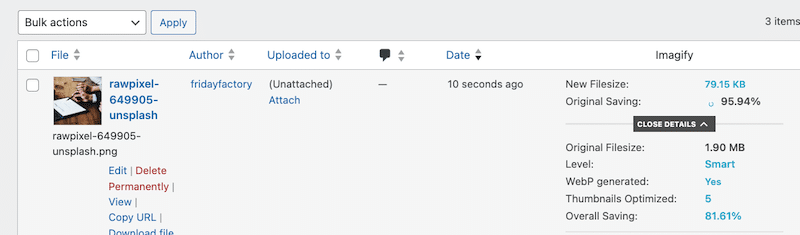 Outstanding results with Imagify - Source: Imagify