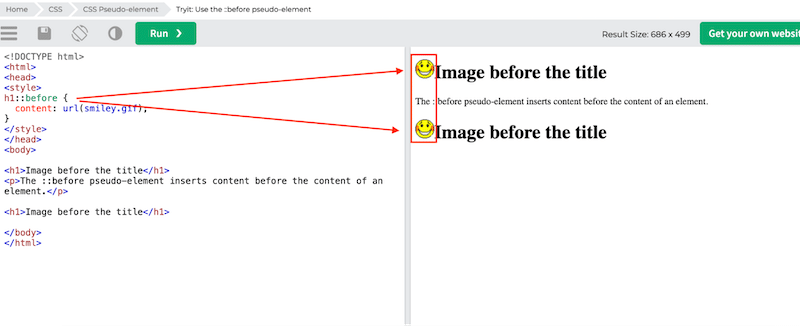 ::before and ::after elements - Source: W3Schools